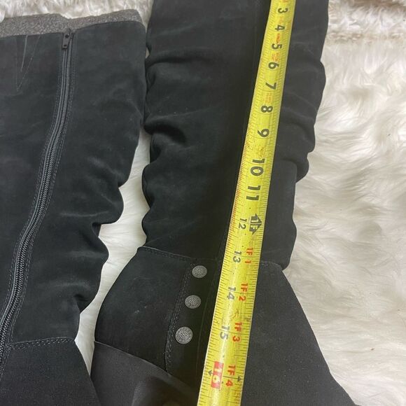 Cliffs by White Mountain Averie Black leather Suede knee high boots Size 9M. - Picture 8 of 13